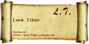 Lenk Tibor névjegykártya
